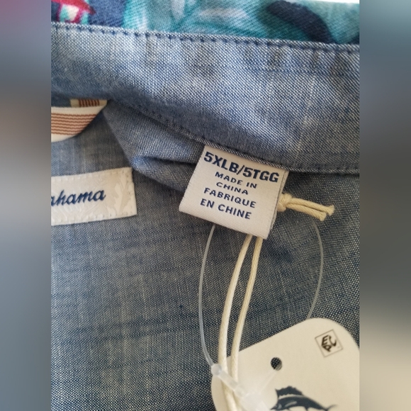 NWT Tommy Bahama  Men's Floral Hawaiian Short Sleeve Shirt Blue Size 5XLB Tencel - Picture 10 of 14